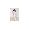 Robe bodystocking en résille et dentelle blanche 